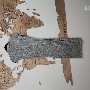 Windsor Small midi grey dress, high neck ruched waist detail